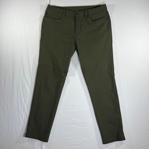 Lululemon ABC Pant Slim Warpstreme Olive Green Mens 34 LM5525D